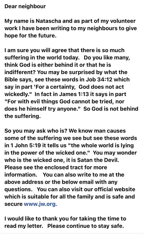 Jw Presentations, Letter Witnessing Jw, Jw Letter Writing Samples, Jw Letter Writing Samples English, Jw Sample Letter Writing, Letter Writing Jw, Jw Kingdom Letter, Jw.org Letter Writing, Letter Writing Examples