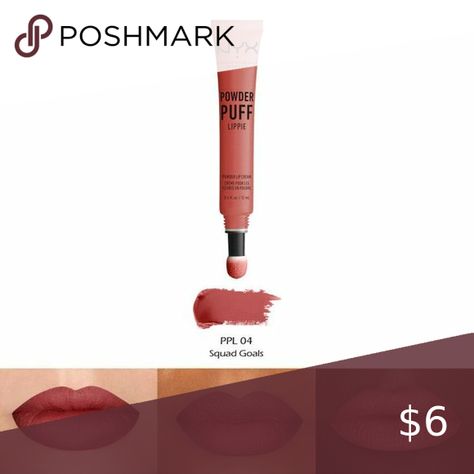 NYX Powder Puff Lippie Lip Cream SQUAD GOALS Nyx Powder Puff, Nyx Powder Puff Lippie, Nyx Powder, Butter Gloss, Makeup Powder, Cream Lipstick, Lip Products, Powder Makeup, Lip Cream