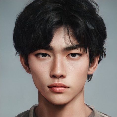 Artbreeder Boy Asian, Art Breeder, Korean Man, Korean Characters, Black Hair Boy, Squirrel Girl, Korean Face, Character Inspiration Male, Boy Face