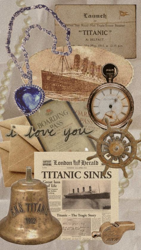 #collages #fyp #wallpaper #titanic #titanicmovie #aesthetic #vintage #vintageaesthetic #rosedawson Titanic Aesthetic Wallpaper, Titanic Wallpaper, Titanic Aesthetic, Aesthetic Wallpaper Collage, Titanic Movie, Wallpaper Collage, Aesthetic Vintage, Vintage Aesthetic, Titanic