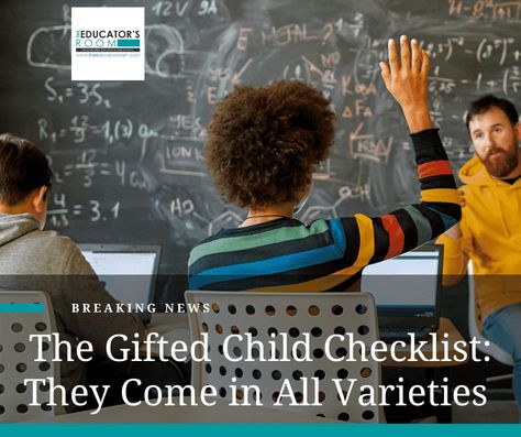 The common theory is that high achieving students are the students that need the enrichment of gifted education classes.  When, in reality,  gifted kids come in all varieties.  First, a little background: I was a gifted education kid, my daughter is a gifted education kid, and now I’m earning my certification in gifted education. I’ve... The post The Gifted Child Checklist: They Come in All Varieties appeared first on The Educators Room. Homeschool Gifts, Individual Education Plan, Teacher Awards, Cult Of Pedagogy, Certified Teacher, Education Degree, The Gifted, Creative Problem Solving, Teaching Middle School