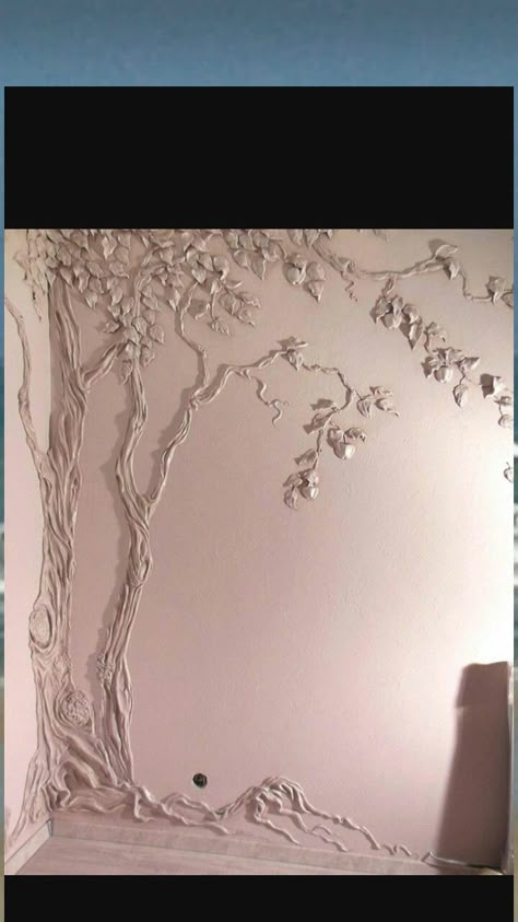 Drywall Art Wall, Painting With Plaster, Plaster Relief, Boom Kunst, Drywall Art, Wall Tree, Tree Mural, Book Tree, Plaster Wall Art