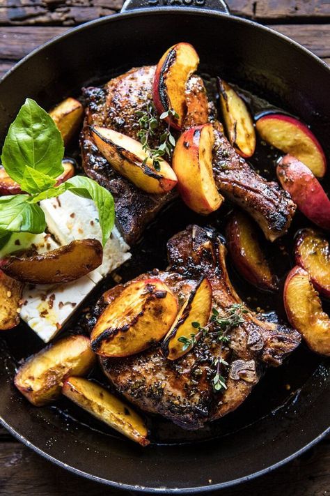 Balsamic Peach, Peach Pork Chops, Half Baked Harvest Recipes, Chop Recipes, Skillet Dinners, Harvest Recipes, Half Baked, Easy Pork, Half Baked Harvest