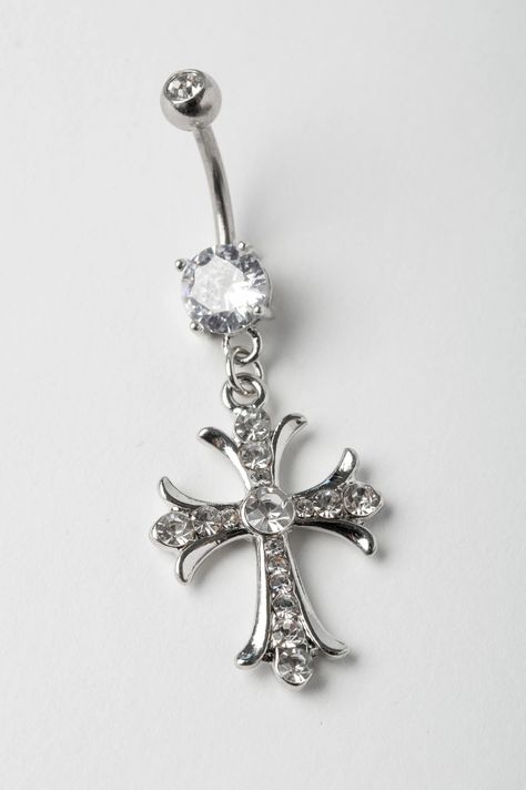 Celtic Cross with Paved Gems Dangling Belly Button Ring - 316L Surgica – piercedowl Cute Belly Rings Dangle, Cross Belly Button Piercing, Cute Belly Button Piercing, Dangle Belly Button Piercing, Belly Button Rings Dangle, Cute Belly Rings, Belly Piercings, Bellybutton Piercings, Belly Button Piercing Jewelry