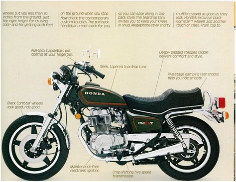 Of Hawks & Dreams: Honda CM400 Brochure 1979 Honda Cm400, Purple Rain Album, Purple Motorcycle, Nostalgia 70s, Vintage Honda Motorcycles, Bike Fit, Honda 750, Honda Scrambler, Honda Cb400