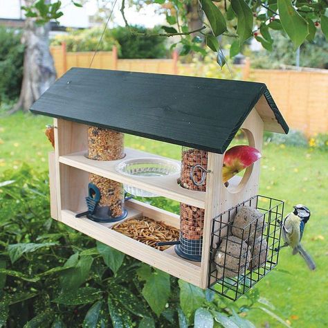 Bird Feeding Station Ideas, Platform Bird Feeder, Large Bird Feeders, Bird Feeder Station, Wood Bird Feeder, Bird Feeder Plans, Wooden Bird Feeders, Bird Feeding Station, Bird Tables