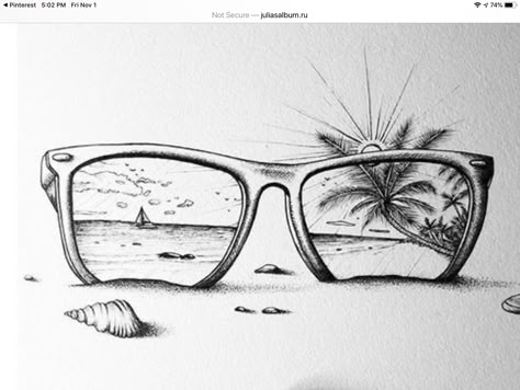 Beach Sketches, Hawaii Tattoos, 30 Day Drawing Challenge, Beach Drawing, Shiva Tattoo Design, Scene Drawing, Beach Tattoo, Sketch Tattoo Design, Samurai Tattoo