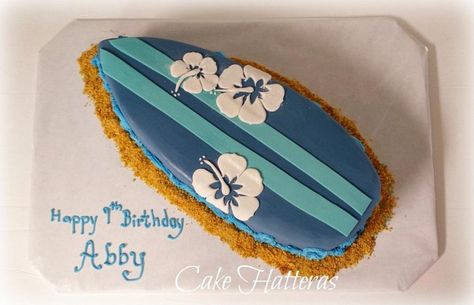 Surfboard Cake Ideas, Surfboard Cake, Surfer Cake, Hawaiian Birthday Cakes, Jack Daniels Cake, Summer Birthday Cake, Surf Cake, Cakes Decorating Ideas, Cheesecake Frosting