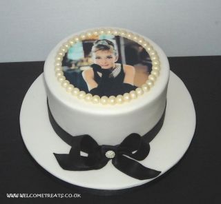 Audrey Hepburn Inspired Cake - Cake by welcometreats - CakesDecor Audrey Hepburn Cake, Audrey Hepburn Birthday, Tiffanys Party Ideas, Baileys Buttercream, Breakfast At Tiffanys Party Ideas, 25th Birthday Cakes, Audrey Hepburn Inspired, Tiffany Party, Breakfast At Tiffanys