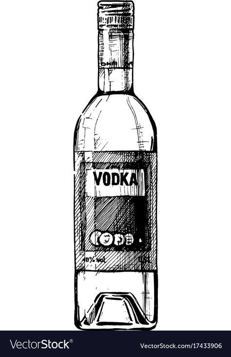 Smirnoff Bottle, Bottle Of Vodka, Bottle Tattoo, Bottle Drawing, Vodka Shots, Bg Design, Whisky Bottle, Vodka Drinks, Alcohol Bottles