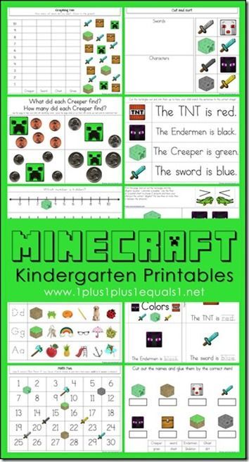 FREE Minecraft Worksheets for Kids in Kindergarten - what a FUN way for kids to practice letters, colors, coins, graphing, numbers and more! Minecraft Kindergarten, Minecraft Worksheets, Minecraft Activities, Minecraft School, Free Kindergarten Printables, 4de Verjaardag, Minecraft Printables, Minecraft Theme, Fun Educational Activities