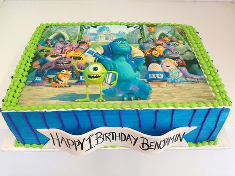 monsters university cake Monsters University Birthday Cake, Monsters University Cake, Monster University Cakes, Monster University Birthday, Monster Inc Cakes, Monster University Party, University Party, Monster Inc, Monsters University