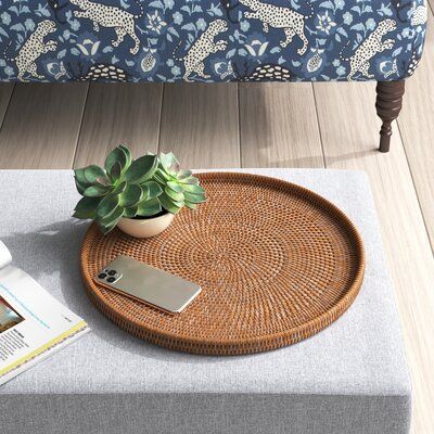 Rattan tray decor