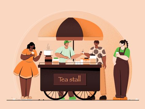 Tea Stall Illustration, Tea Stall, Food Stall Design, Cake Stall, Online Invitation Card, Adobe Photoshop Design, Poster Inspiration, Action Verbs, Banking App