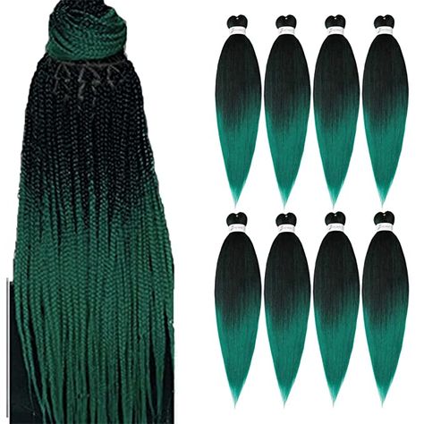 Green Black Braids, Braids Green, Green Braids, Rasta Hair, Braiding Hair Colors, Ombre Braid, Individual Braids, Braiding Hair Extensions, Ombre Hair Extensions