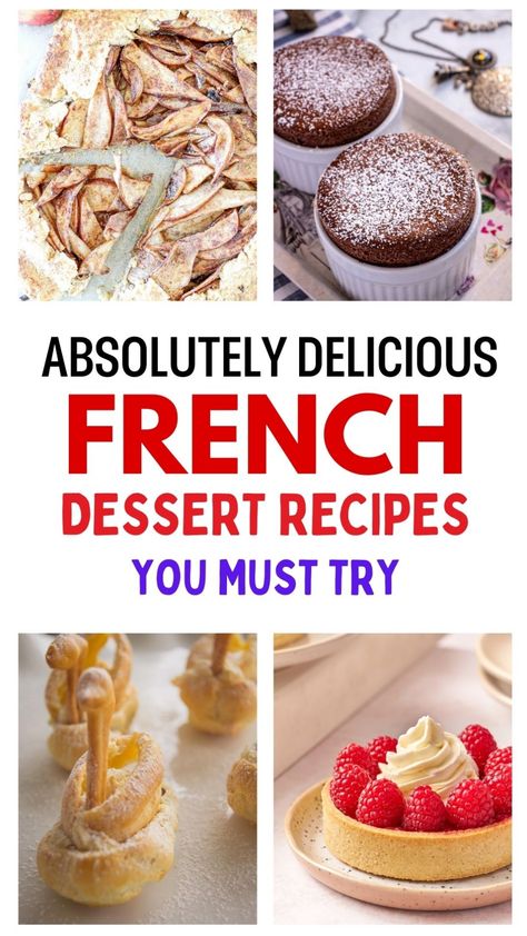 French desserts are the perfect way to add a touch of elegance to any meal or celebration. By checking out these authentic French dessert recipes, you’ll gain access to easy French desserts that impress friends and family alike. Save this pin for a collection of delightful French dessert ideas you’ll want to try again and again! European Dessert Recipes, Easy French Desserts, French Christmas Desserts, French Desserts Easy, Donut Icing, Traditional French Desserts, French Pastries Recipes, Classic French Desserts, French Dessert Recipes