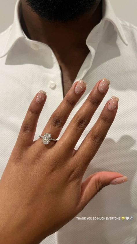 Soft Launch, Milky Nails, Black Love Couples, All I Ever Wanted, Dream Engagement, Dream Engagement Rings, Square Acrylic Nails, Classy Nails, Chic Nails