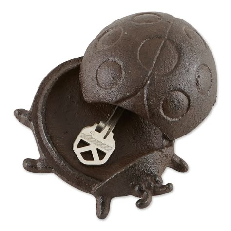 "Get the Secure Cast Iron Ladybug Secret Key Holder at Michaels. com. The key holder is made from sturdy cast iron which fits right in with any home décor or garden aesthetic. The ladybug's back can be removed and used as an unassuming place to hide your spare key or other valuable treasures. The key holder is made from sturdy cast iron which fits right in with any home décor or garden aesthetic. The ladybug's back can be removed and used as an unassuming place to hide your spare key or other va Iron Lady, Ladybug Garden, Outdoor Aesthetic, Garden Aesthetic, Hiding Spots, House Room, Dream Decor, Dream House Decor, Lady Bug