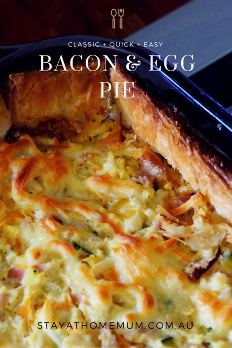 Bacon Egg Pie, Egg Pie Recipe, Bacon And Egg Pie, Egg And Bacon Pie, Bacon Pie, Egg And Bacon, Egg Pie, Cheese Puff Pastry, Easy Bacon