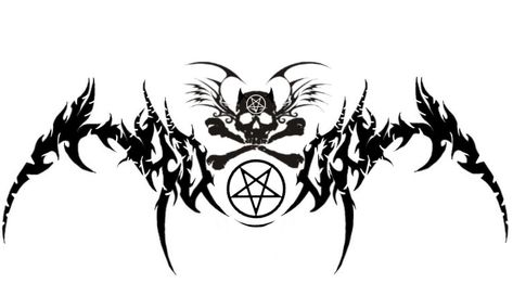 Tattoo Idea Lower Back, Cybersigilism Womb Tattoo, Cybersigilism Tattoo Lower Back, 666 Tattoo Design, Lower Abdomen Tattoo, Black Metal Tattoo, Demonic Tattoos, Satanic Tattoo, Womb Tattoo