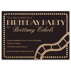 Hollywood Hollywood Invitations, 40th Birthday Party Themes, Old Hollywood Party, Farewell Invitation, Birthday Movie, Hollywood Birthday Parties, Old Bollywood Movies, Glam Birthday, Hollywood Birthday