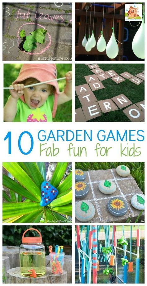 10 Great Kids Garden Games. Getting out in the garden is a great way to encourage children to be active and also you often find that if you start them off with an activity, they continue to play for a lot longer than you anticipated as their imagination does the rest. Here I share 10 garden games which are gab fun for kids and great to play in the yard or the garden. Yard Games For Kids, Outdoor Learning Activities, Gardening Activities, Gardening With Kids, Outdoor Fun For Kids, Garden Activities, Outdoor Games For Kids, Garden Games, Kids Garden