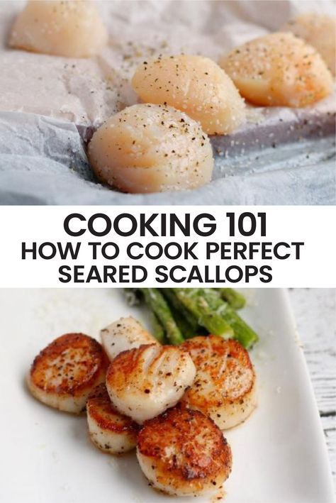 Perfect Seared Scallops, Cooking Scallops On The Stove, How To Sear Scallops, Best Way To Cook Scallops, How To Cook Scallops On The Stove, How To Cook Scallops In Pan, How To Prepare Scallops, Searing Scallops, Perfect Scallops