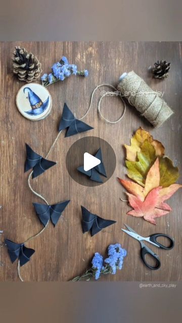 🌿Anna☀️| Crafts, Play & Learning on Instagram: "Let's Craft 🪄

Black Origami Butterfly Garland

Together with the little ones we made many black butterflies to add to a Garland for the festive season. 

The butterflies are not too tricky to make and soon enough we had a kaleidoscope of them!

A simple, mindful activity to do together!

Let me know if you try this too or have already made some of your very own 🦋

Twine & card are by @bakerrossltd

Witches hat disc by @littleheartwoodcreations

#recycleandplay #kidscrafts101 
 #autumncrafts #halloweenactivities #halloweencrafts #cardboardideas #cardboardcreations 
#eyfsideas 
 #diycardboardplay 
#bastelnmitkindern 

#letskeepkidsbusy 
#pedagogiealternative #actividades 
 #actividadesparaniños 
#montessoriinspired #earlyyearsactivities #ac Origami Garland, Anna Craft, Cardboard Play, Butterfly Garland, Black Butterflies, Origami Butterfly, Witches Hat, Autumn Crafts, Black Butterfly