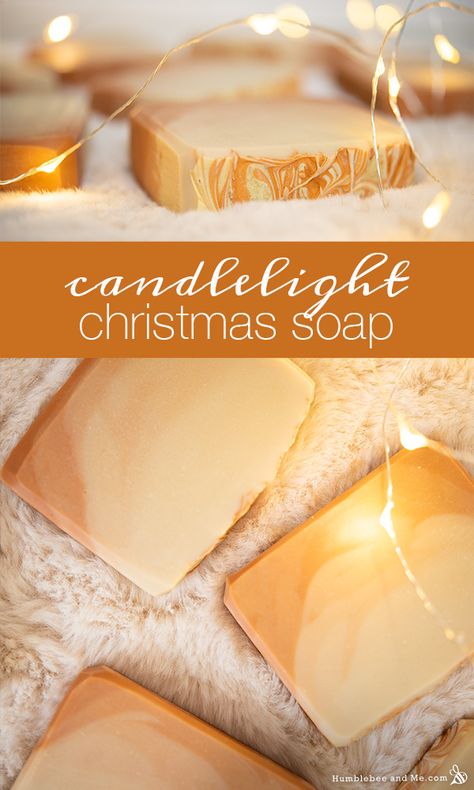 It’s time for our second Christmas soap (and Christmas theme) of 2021: Candlelight Christmas Soap. It’s a warm, rich soap that I designed to look like a glowing candle and smell like cozy, fireside cuddles. Let’s get started! Want to … Continue reading → Homemade Christmas Soap Recipes, Holiday Soap Recipes, Christmas Homemade Soap, Christmas Cold Process Soap Recipes, Holiday Soap Ideas, Diy Christmas Melt And Pour Soap, Christmas Soap Designs, Home Made Christmas Soap, Natural Christmas Soap