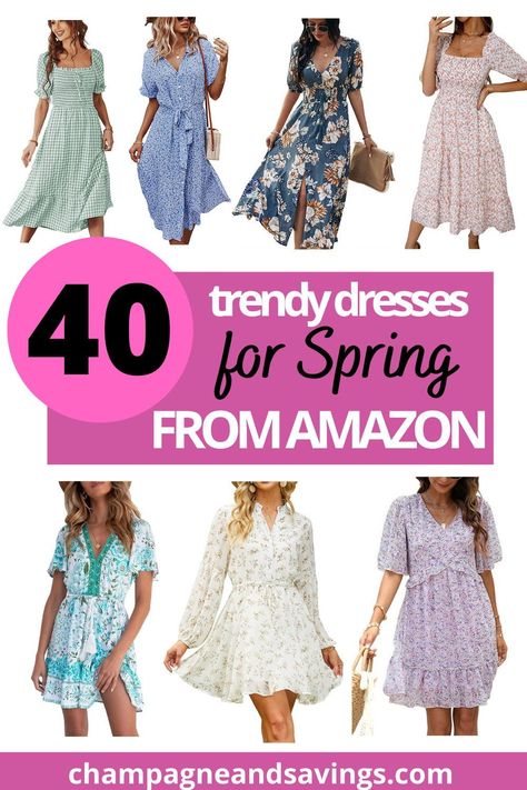 Cute Spring Dresses For Women, Spring Outfits 2023 Dress, Casual Spring Dresses 2023, Easter Dresses Amazon, Best Amazon Dresses For Women 2022, Trendy Easter Outfits For Women, Early Spring Dress Outfits, Women's Easter Outfit, Easter Dresses For Teens