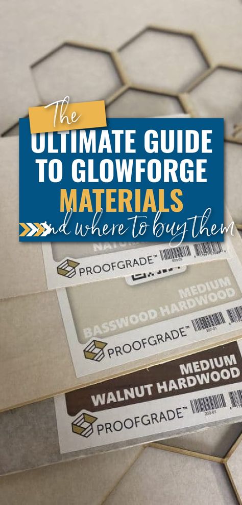 The Ultimate Glowforge Materials Guide: What to Cut & Where to Buy Them - Clarks Condensed Glow Projects, Wood Supply, Laser Cut Wood Crafts, Laser Engraved Gifts, Laser Engraved Ideas, Glass Engraving, Cricut Projects Beginner, Laser Engraved Wood, Laser Engraving Machine