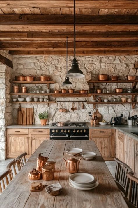 Rustic Retreat Kitchen Warm Rustic Kitchen, Modern Log Cabin Kitchen, Rustic Log Cabin Kitchens, Cabin Kitchens Rustic, Log Cabin Kitchen Ideas, Cabin Kitchen Ideas, Rustic Cabin Kitchen, Small Rustic Kitchens, Kitchen Ideas On A Budget