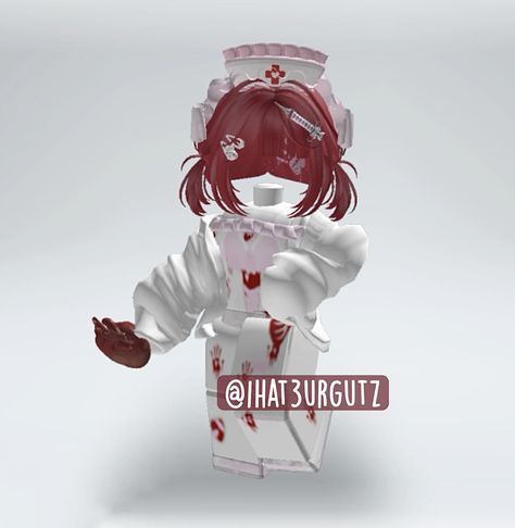 ꒰ outfit made by me, feel free to take inspo just don’t forget to give credit 🧟‍♂️🎀🥩 stealerz rot in gravez ԅ(º﹃º🎀ԅ) ✧･ﾟ*✧･ﾟtags: roblox, kawaii, cutecore, creepycore, roblox fits, kawaiicore, pompompurin, sanrio, cute, creepycute, kuromi, creepy Roblox Nurse Outfit, Nurse Roblox Avatar, Gloomy Bear Roblox Outfit, Kawaii Cutecore, Roblox Skin, Roblox Skins, Roblox Fits, Roblox Avatars, Kawaii Halloween