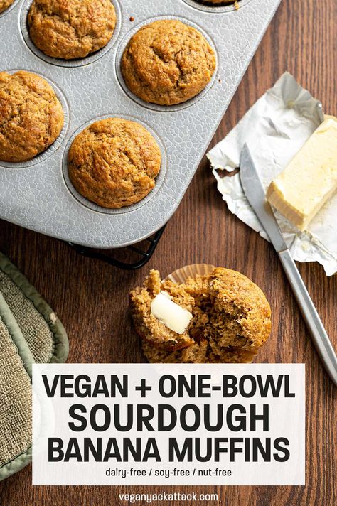 Vegan Gluten Free Sourdough Discard Recipes, Vegan Discard Recipes, Sourdough Vegan Recipes, Vegan Sourdough Muffins, Eggless Sourdough Recipes, Sourdough Discard Recipes Vegan, Sourdough Discard Vegan, Vegan Sourdough Recipes, Sourdough Banana Muffins Recipe