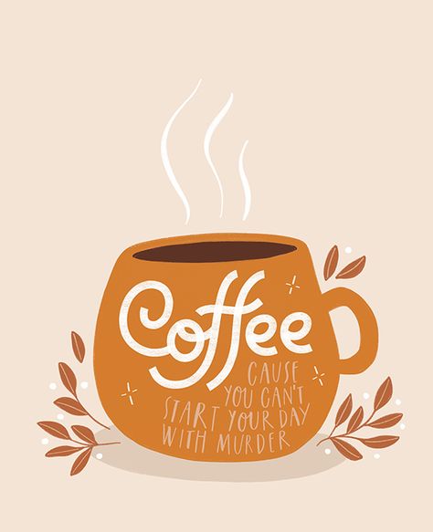 Funny Coffee Cup, Handlettering Quotes, Coffee Illustration, Ipad Lettering, Funny Coffee Cups, Illustration Quotes, Holiday Wallpaper, Lettering Quotes, Typography Quotes