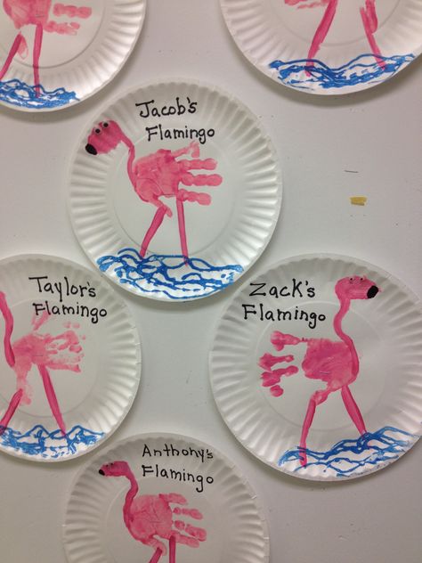 Pink Flamingo Flamingo Crafts For Preschoolers, Flamingo Crafts Preschool, Pink Crafts For Toddlers, Flamingo Crafts For Kids, Flamingo Classroom Theme, Flamingo Classroom, Craft Ideas For Preschoolers, Ideas For Preschoolers, Flamingo Craft