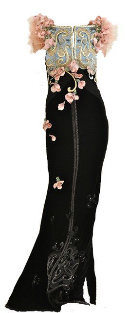 Alexis Mabille Fall Couture Petal Embroidery 2010 Dress Blair Waldorf Magic Queen, 2010 Couture, Mode Shoes, Alexis Mabille, Floral Gown, Couture Details, Dress Designer, Blair Waldorf, Black Gown