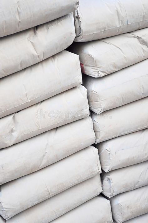 Cement Bag Wall, Concrete Bag Wall, Cement Packaging, Concreat Walls Texture, Bag Of Cement, Construction Work, Portland Cement, Concrete Garden, White Bag