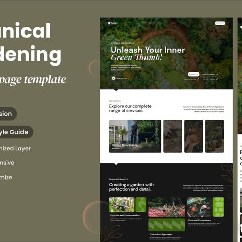 Haven - Botanical Garden Landing Page Apple Garden, Garden Botanical, Organic Agriculture, Website Concept, Shopify Templates, Garden Maintenance, Graphic Tshirt Design, Vector Shapes, Screen Design