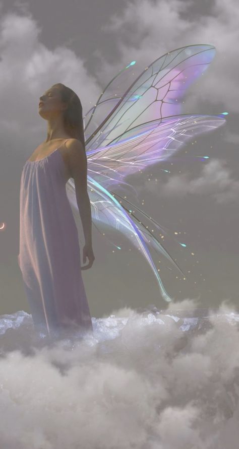 Cloud Fairy, Faerie Aesthetic Wallpaper, Animated Fairy Aesthetic, Fairy Fantasy Background, Blonde Faerie Art, Fairy Artwork Enchanted Forest Faeries, Rose Gold Aesthetic, Hawaii Wall Art, Facebook Cover Images