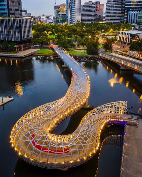 Bridges Architecture, Visit Melbourne, Architecture Model Making, Pedestrian Bridge, Amazing Buildings, Bridge Design, Unique Architecture, Sustainable Architecture, A Bridge