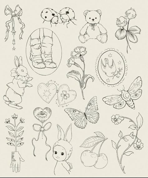 Soft Tattoo, Small Girly Tattoos, Small Pretty Tattoos, 4 Tattoo, Cute Little Tattoos, Cute Tiny Tattoos, Flash Tattoos, Tattoo Portfolio, Tattoo Design Book