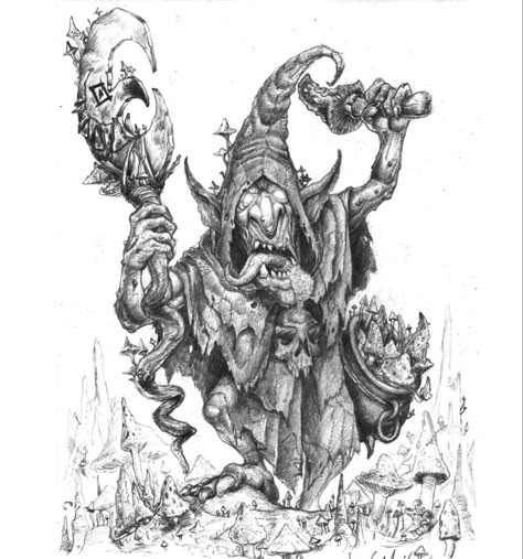 Night Goblin, Warhammer Fantasy Roleplay, Goblin Art, Lotr Art, Fantasy Drawings, Fairy Artwork, The Serpent, Warhammer Art, Concept Art Character