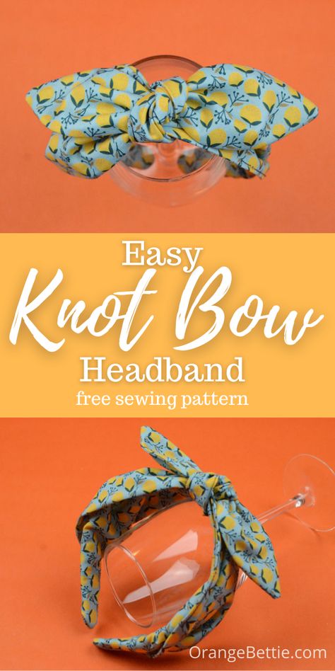 Diy Hairbands For Women, Sewing Scrunchies, Beginner Macrame Projects, Fabric Headbands Diy, Free Headband Patterns, Knotted Headband Tutorial, Knotted Headband Diy, Homemade Headbands, Headband Sewing