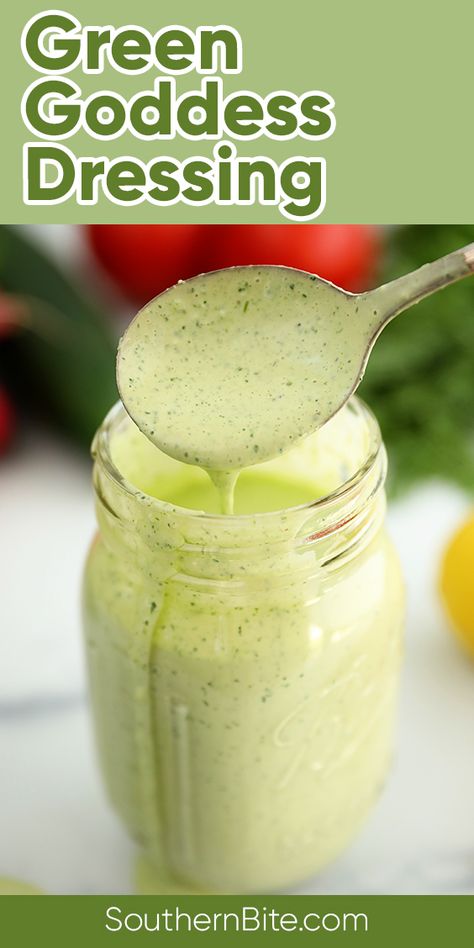 Green Goddess Salad Dressing Creamy Caesar Dressing Recipe, Herby Salad, Green Goddess Dressing Recipe, Goddess Salad Dressing, Goddess Dressing Recipe, Green Goddess Salad Dressing, Green Goddess Salad, Goddess Salad, Southwest Salad