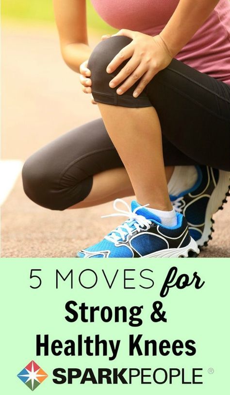 Treat your #knees right with these strengthening moves! | via @SparkPeople #health #wellness #fitness#exercise Knee Strong Exercise, Strength Knees Exercise, Yoga For Knee Injuries, How To Strengthen Knees, Yoga Exercises, Spark People, Knee Exercises, Healthy Fitness, Knee Pain