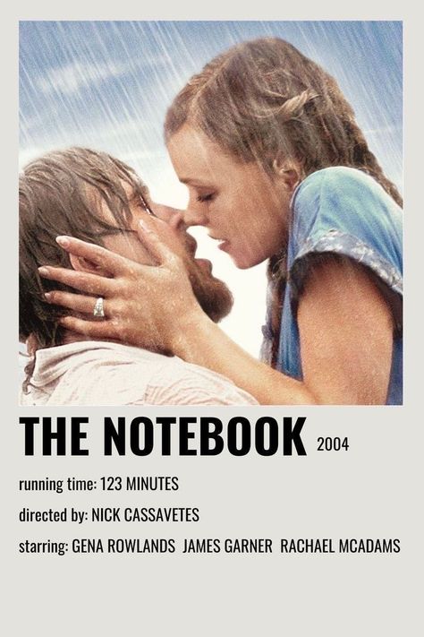 The Notebook Movie Poster, The Notebook Movie, Notebook Movie, Couple Cover, Romcom Movies, Tv Posters, Movie Journal, Hollywood Art, Posters Minimalist