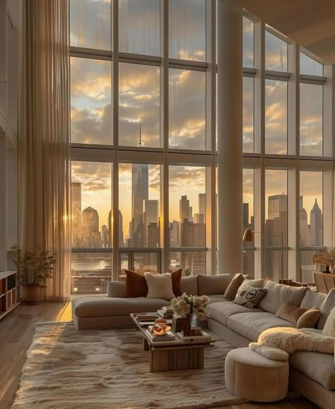 Dream Penthouse NYC 📍 🌆 Dream Penthouse, Penthouse Aesthetic, Appartement New York, Penthouse In New York, Penthouse Living Room, Nyc Penthouse, Penthouse Living, New York Penthouse, Apartment View