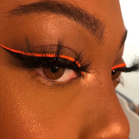 Stargazer on Instagram: “@cheytiyarna has used our Neon Orange Liquid Eyeliner to create this look 🧡🧡 . . . #stargazerproducts #neoneyeliner #neonorange” Orange Eyeliner, Orange Aesthetics, Neon Eyeliner, Orange Eye Makeup, Color Liner, Room Collage, Neon Eyeshadow, Red Eyeliner, Neon Photography