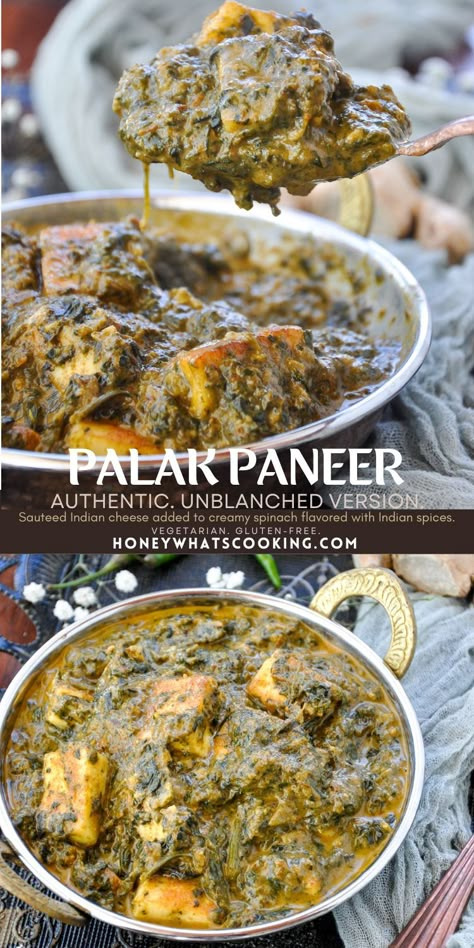 Instant Pot Paneer Tikka Masala, Paneer Spinach Recipes, Easy Palak Paneer Recipe, Sag Paneer Recipe, Authentic Saag Paneer Recipe, Wellness Bowls, Healthy Paneer Recipes, Desi Food Recipes, Paneer Palak